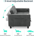 LINSY Sleeper Sofa Bed, Small 3 in 1 Convertible Loveseat Sleeper Couch - Image 3