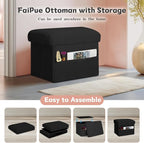 Small Ottoman with Storage, Folding Foot Rest Stool with Thicker Furry Padded - Image 5