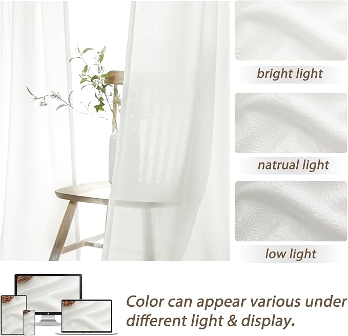 High Ceiling Pure White Extra Long 120 Inch Curtains - Image 7