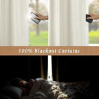 Natural 100% Blackout Linen Curtains 63 Inches - Image 3