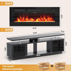 70" Fireplace TV Stand with Double LED Lights - Image 5