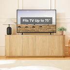 64'' Fluted TV Stand for TVs up to 75'', Modern Long Media Console - Image 6