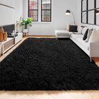 Amdrebio Black Shag Kids Area Rug 5x8 - Image 8