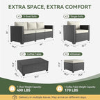 Aoxun 8 Piece Outdoor Patio Furniture Set 7 Seats, Outdoor Sectional - Image 9