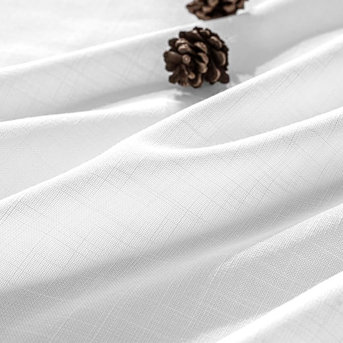 MIULEE White Linen Curtains 108 Inch Long 2 Panels - Image 2