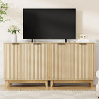 Fluted Cabinet with Storage, 2 Doors Sideboard Buffet, Mid Century Modern - Image 8