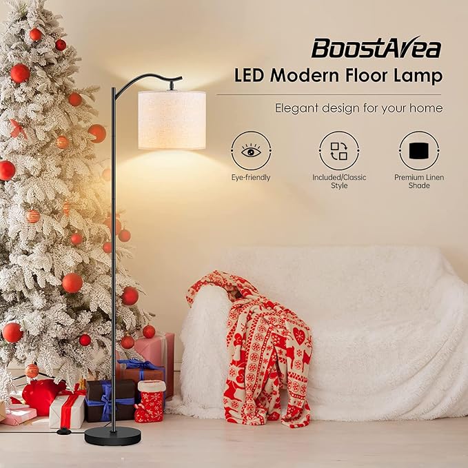 BoostArea Floor Lamp for Living Room, LED Arched Floor Lamps, Modern Standing - Image 2