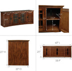 Leick Home 82360 Solid Wood Mission Oak Four Door TV Stand - Image 9