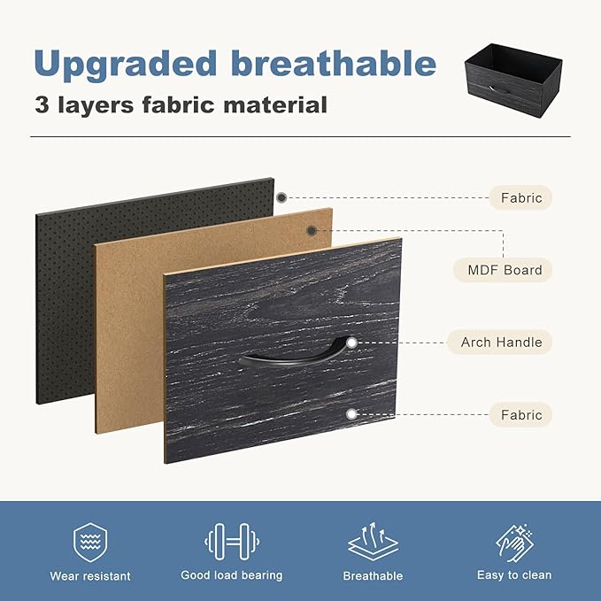 DUMOS 9 Drawer Dresser for Bedroom, Fabric Storage Organizer - Image 5