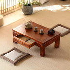 Japanese Style Coffee Table W/Drawers Wooden Tatami Tea Table Living Room - Image 2
