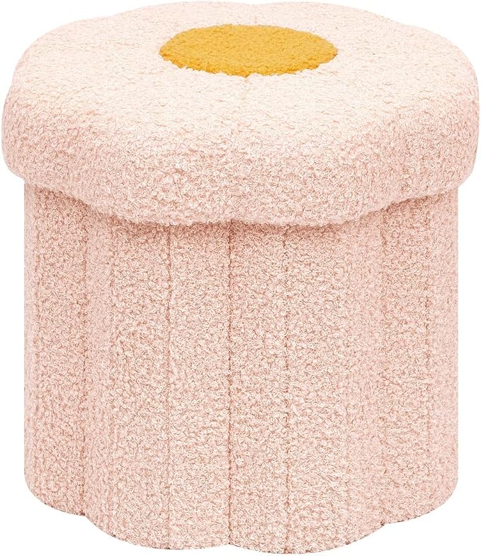 B FSOBEIIALEO Storage Ottoman Foldable, Sunflower Shaped Small Footrest by BFSOBEIIALEO
