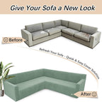 Arfntevss Stretch Sectional Couch Covers L Shaped Corner Sectional Sofa Cover - Image 6