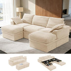 Upgrade Boneless Couch with Storage, Extra Deep&High Seat Modular Sectional by Unknown