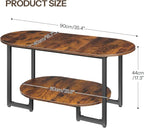 HOOBRO Coffee Table for Living Room, Oval Small Coffee Table - Image 2