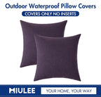 MIULEE Pack of 2 Decorative Outdoor Solid Waterproof Throw Pillow Covers Faux - Image 6
