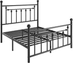 SHA CERLIN 14" Queen Size Metal Platform Bed Frame/Victorian Headboard and - Image 8