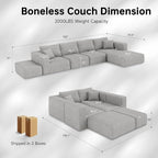 152''Modular Sectional Sofa, Large Boneless Sectional Couches - Image 2
