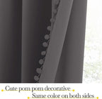 NICETOWN 2 Panels Blackout Curtains, Rod Pocket Pom Pom Curtains Panels - Image 4