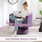 Swivel Accent Barrel Chair Set of 2, Cute Comfy Small Round 360° Arm Chair - Image 4