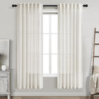 Cream Semi Sheer Linen Curtains 72 Inch Length by Nanspring