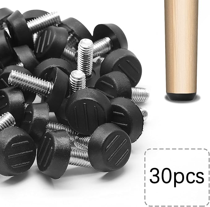 Zorfeter 30 Pcs Screw in Threaded Furniture Adjustable Levelers, M6 x 18mm - Image 2