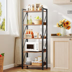 HOOBRO Bookshelf, 5-Tier Industrial Bookcase, Book Shelf Storage Organizer - Image 8