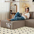 95" Cloud Sectional Couch with L-Shape Chaise, Modular Comfy Sofa Chaise Longue - Image 5