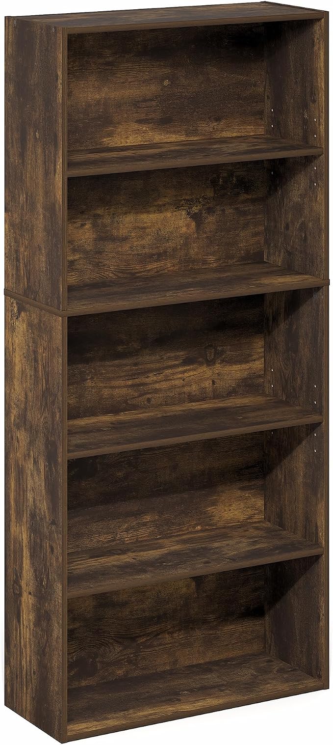 Furinno Jaya Book Shelf, 5-Tier Bookshelf, 52 Inch Tall Standing Bookcase - Image 5