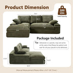 98.4" Green Sectional Sofa Cloud Modular Sectional Couch - Image 2