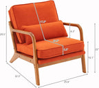 Bonnlo Burnt Orange Accent Chairs Set of 2, Upholstered Mid Century Modern - Image 2