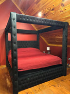 Velvet Canopy Bed Frame King - Image 5