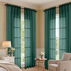 Hunter Green Bedroom Curtains 2 Panel Sets 90 Inch Length, 59 Inch Extra Wide - Image 7