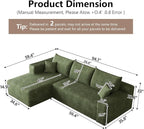95" Cloud Sectional Couch with L-Shape Chaise, Modular Comfy Sofa Chaise Longue - Image 2