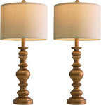 BOBOMOMO 27" Antique Gold Table Lamps Set of 2, Elegant Large Resin Lamps - Image 7