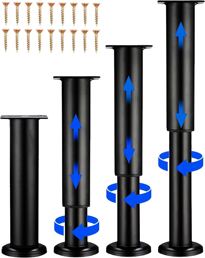4 PCS Adjustable Height Bed Support Legs by Olldag