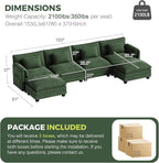 ELUCHANG 153" U Shaped Modular Sectional Cloud Couch - Image 2