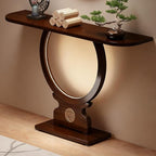 Wood Console Table for Entryway or Living Room, Circle Design by YKLYTBD