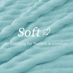 BEDELITE Striped Fleece Throw Blanket, Cloud Blue, Soft Cozy, Lightweight Warm - Image 4