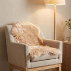 duduta Beige Faux Sheepskin Rug 2x3 ft, Small Faux Fur Chair Covers | Shag - Image 7
