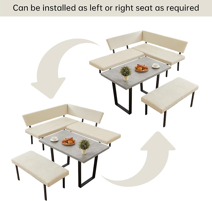 HIPIHOM 3-Piece Corner Dining Table Set - Image 4