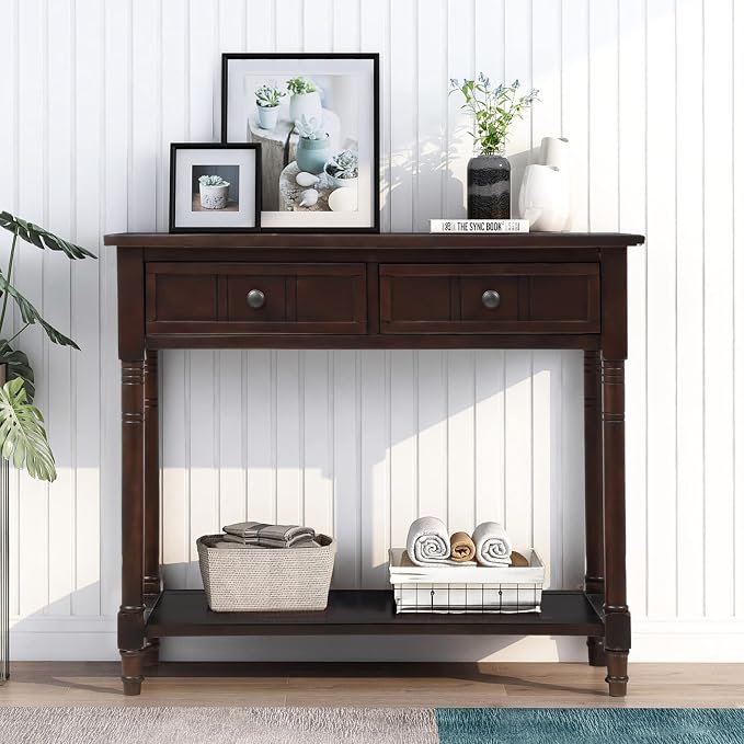 Merax Wood Sofa Table Console Table, Entryway Table Traditional Design - Image 8