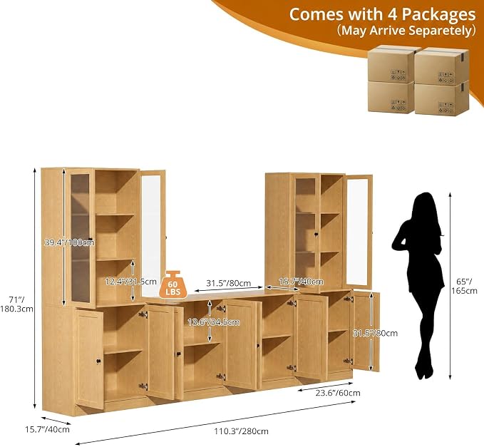 TUSY 71" TV Stand Storage Set - Image 2
