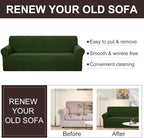 U-NICE HOME Loveseat Cover Stretch Couch Cover Sofa Slipcover, Bronze Green | 2 - Image 5
