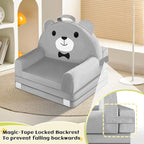 Kids Sofa Bed with Removable Washable Cover & Magic-Tape Backrest – Foldable - Image 8