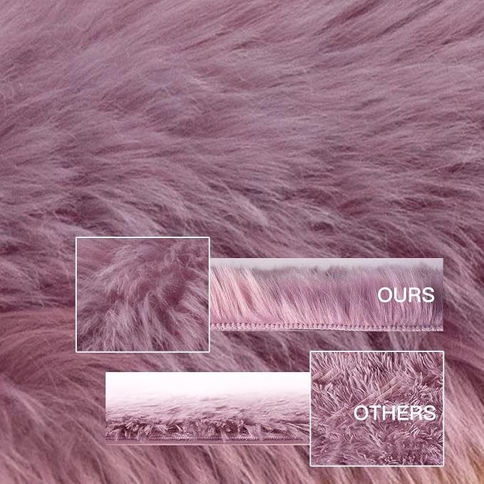SERISSA 2x6 Fluffy Light Purple Faux Fur Area Rug - Image 3