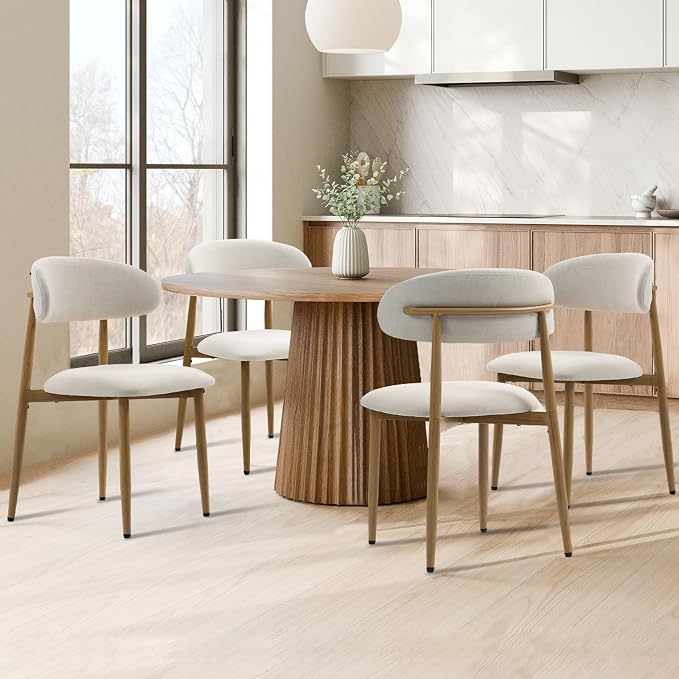 UVV Dining Chairs Set of 6, Metal Kitchen Chairs - Image 4