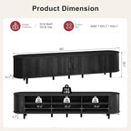 80" Mid Century Modern TV Stand, Wood TV Consoles - Image 2