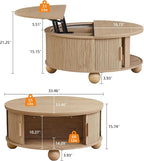 Fluted Round Lift Top Coffee Table - Image 2