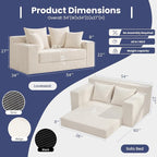 Convertible Sofa Bed, Boneless Couch Small Loveseat Sleeper Pull Out Couch - Image 2