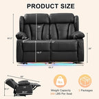 58.3" Reclining Loveseat Sofa, RV Loveseat Recliner Couch - Image 2